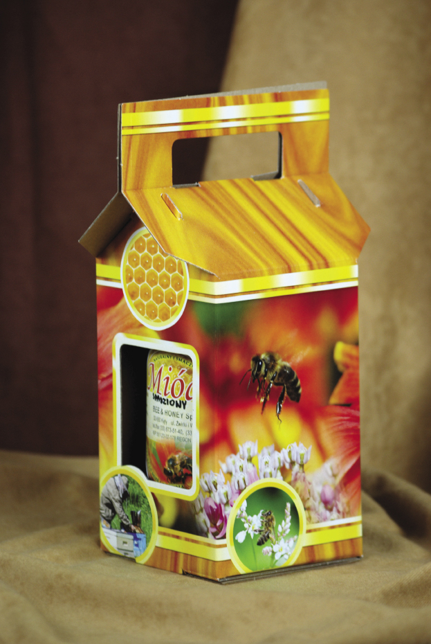 Pięknie zapakowany gadżet miodowy Fot. 1. Pięknie zapakowany gadżet miodowy