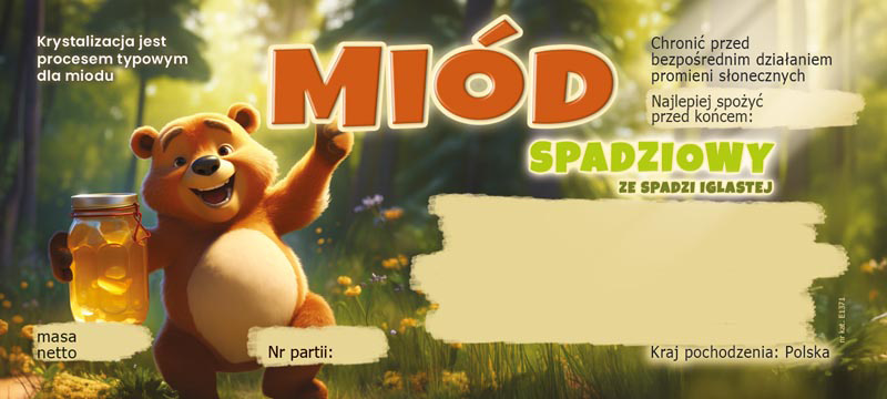 Etykiety samoprzylepne na słoiki z miodem